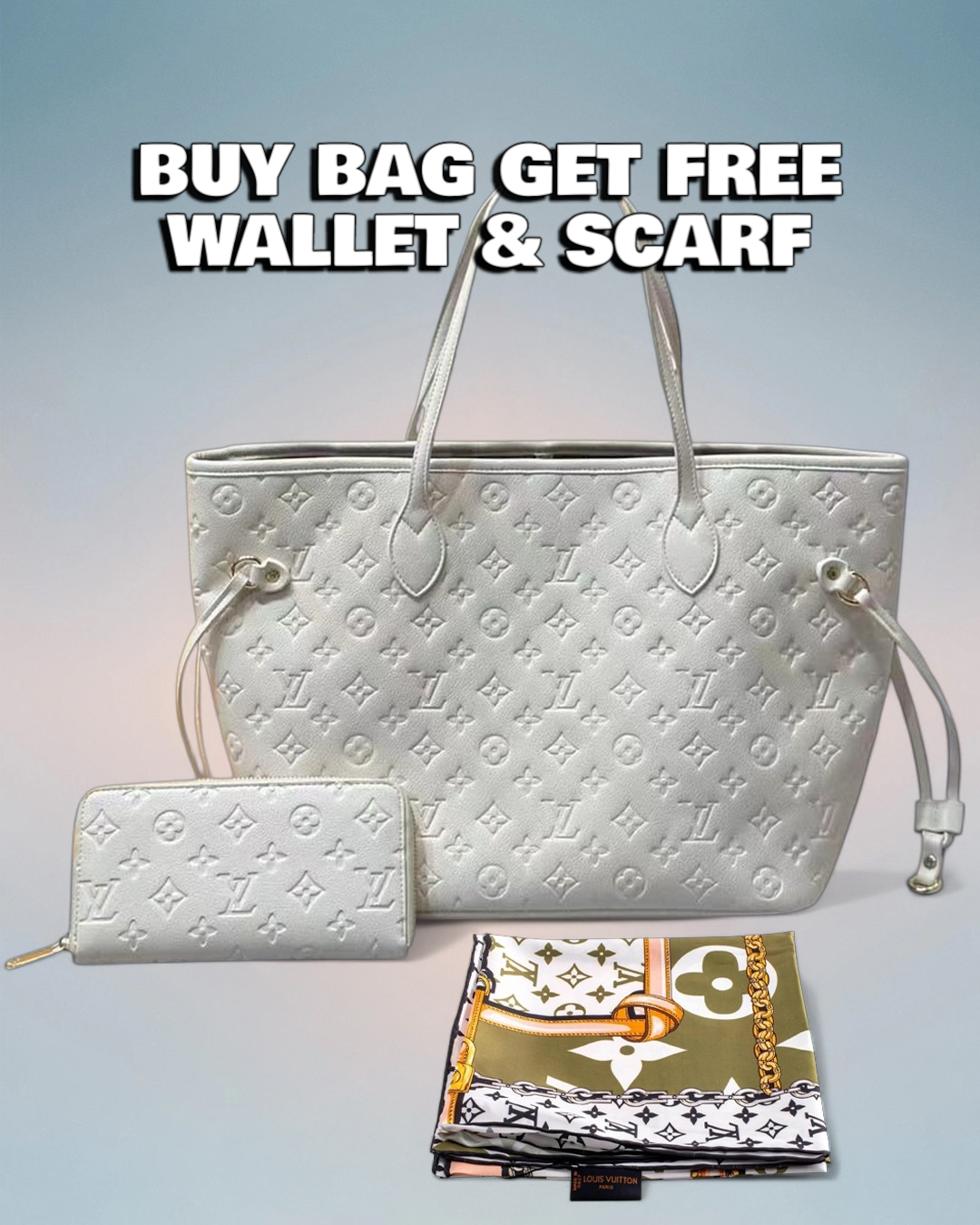 Louis Vuitton Cream Monogram Empreinte Neverfull MM
