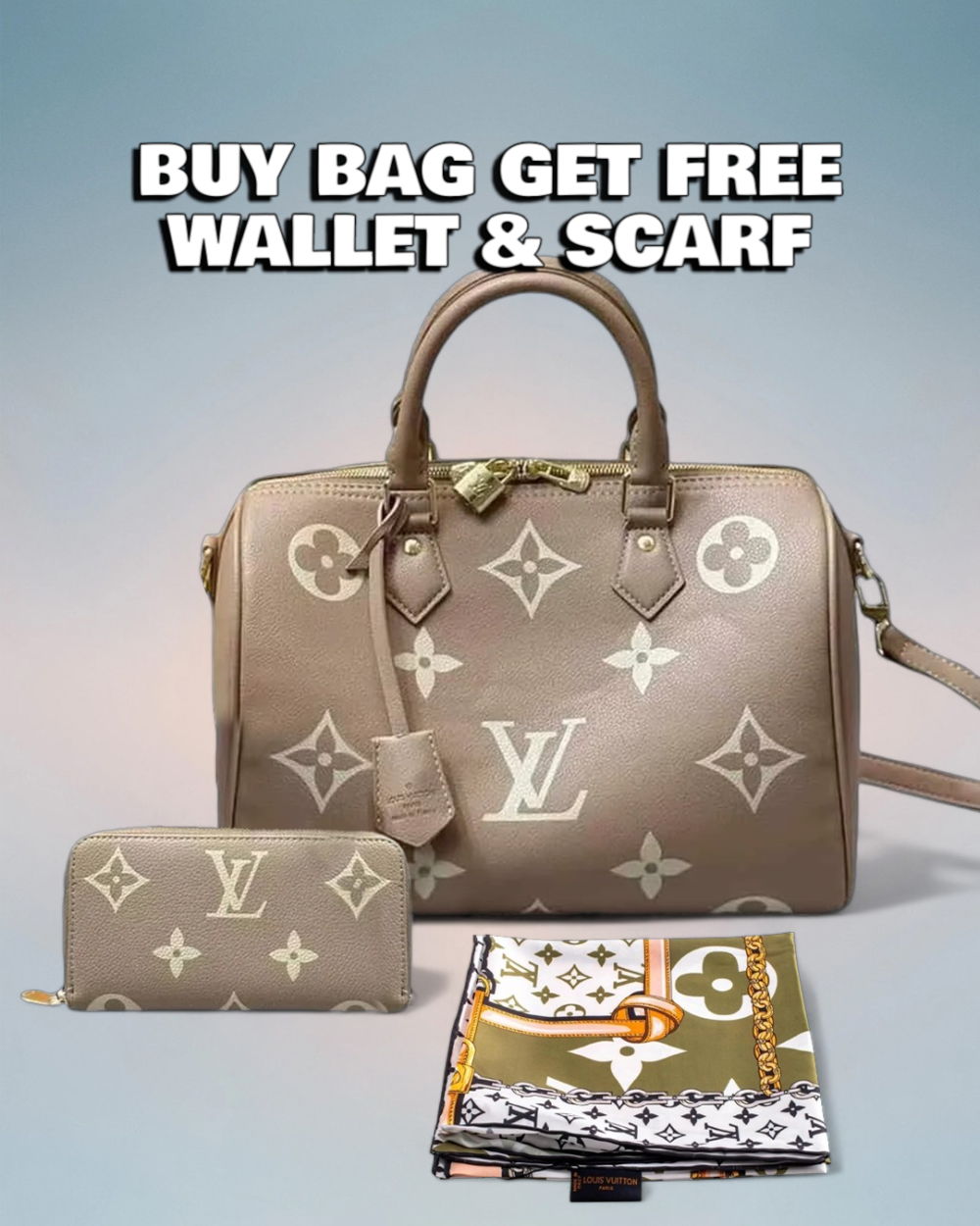 Louis Vuitton Tourterelle / Crème Bicolor Empreinte Speedy Bandoulière 30