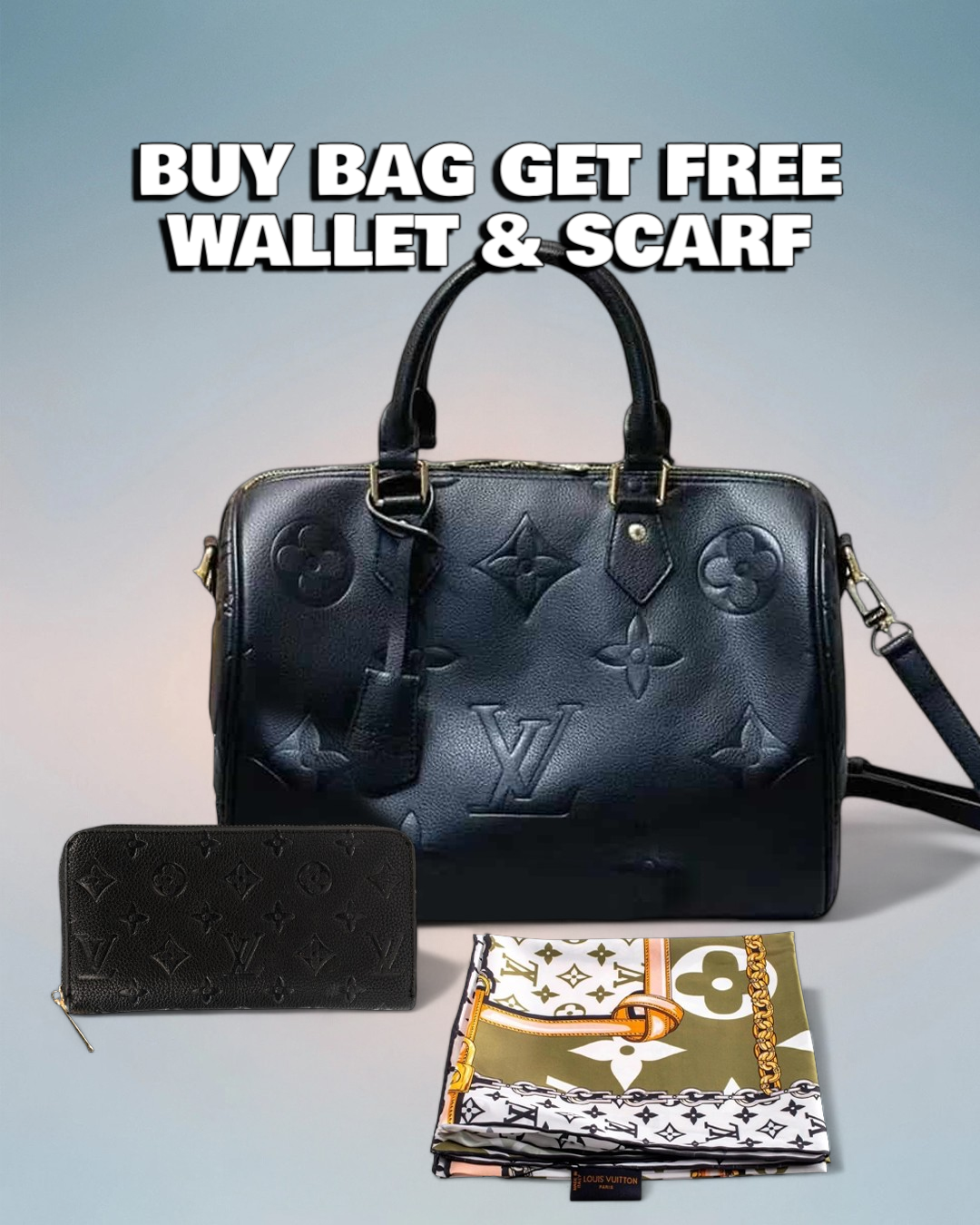 Louis Vuitton Black Monogram Empreinte Speedy Bandoulière 30