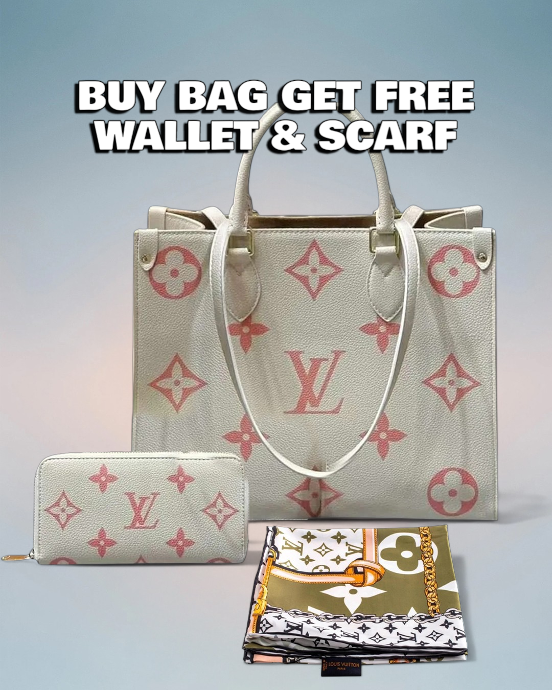 Louis Vuitton Cream Monogram Empreinte Onthego MM