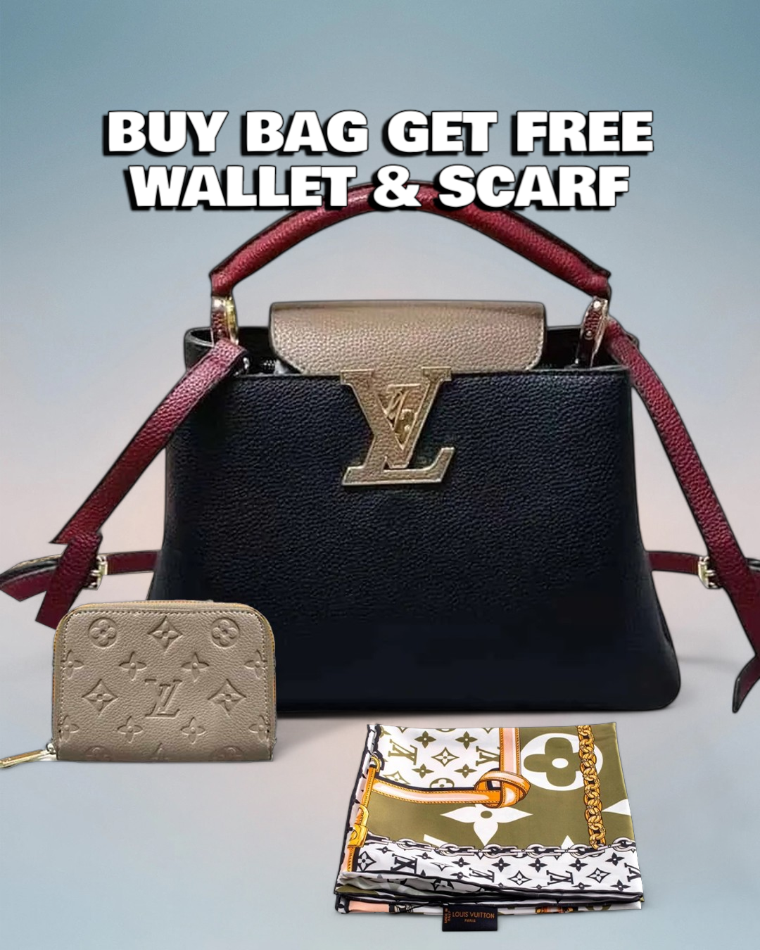 Louis Vuitton Black Leather Capucines BB