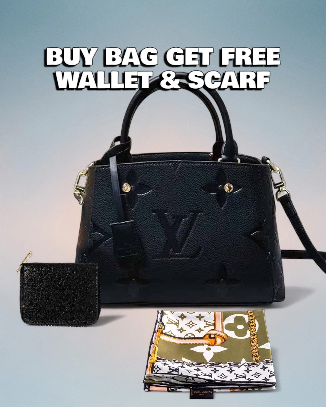 Louis Vuitton Black Monogram Empreinte Petit Palais