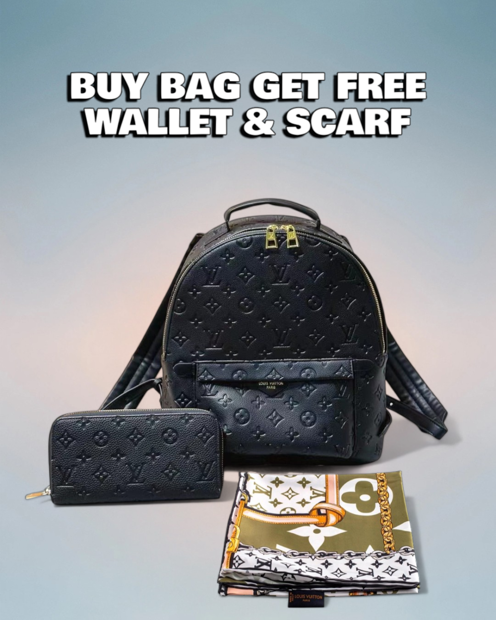 Louis Vuitton Black Monogram Empreinte Palm Springs