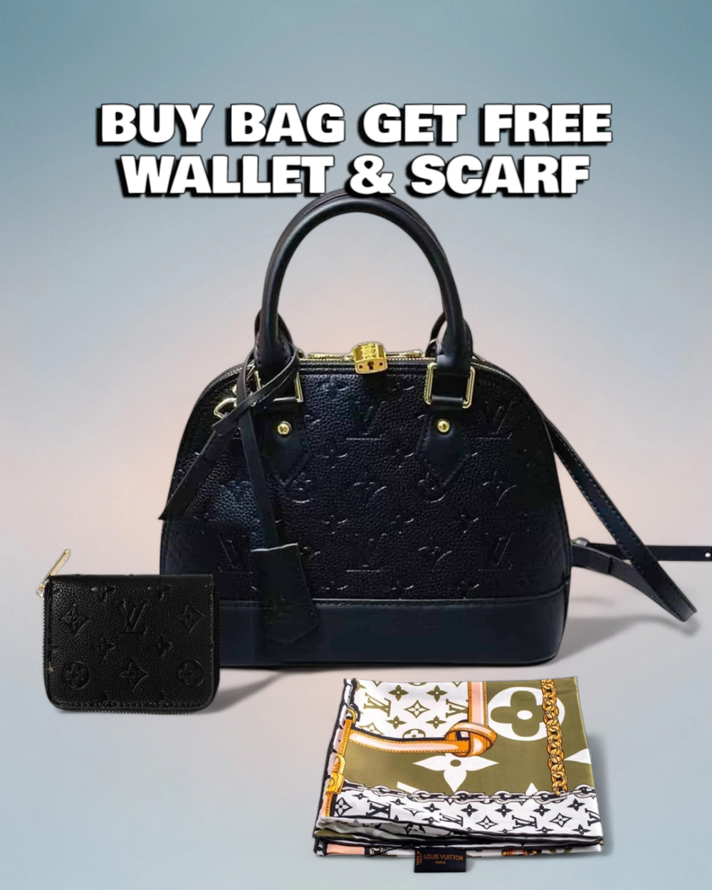 Louis Vuitton Black Monogram Empreinte Alma BB