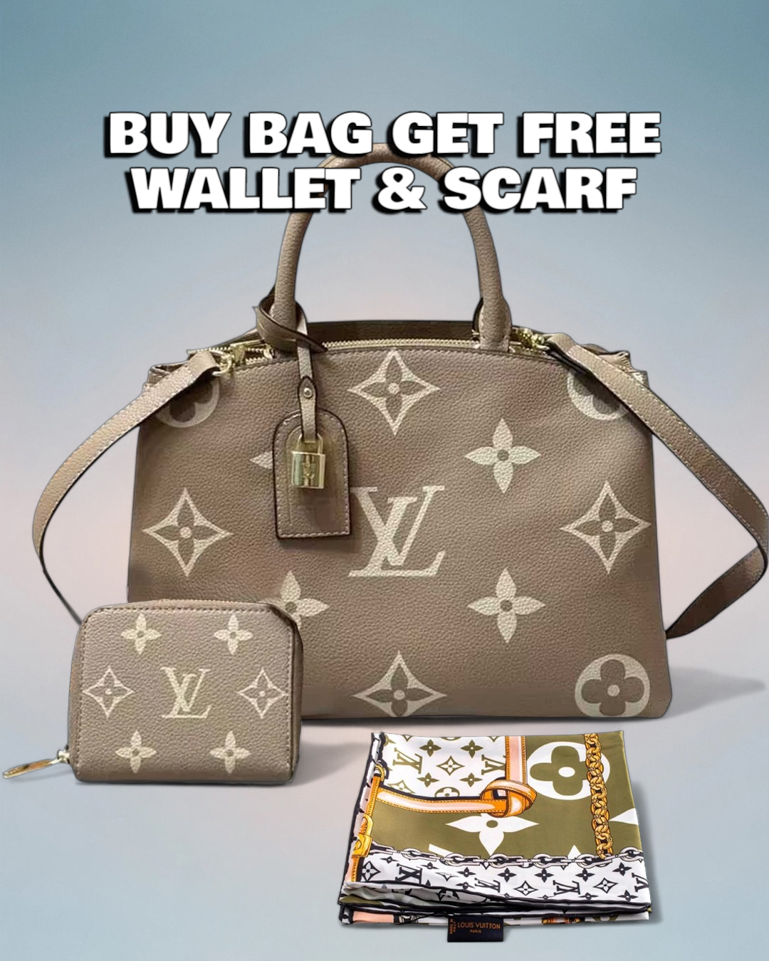 Louis Vuitton Tourterelle / Crème Giant Monogram Petit Palais