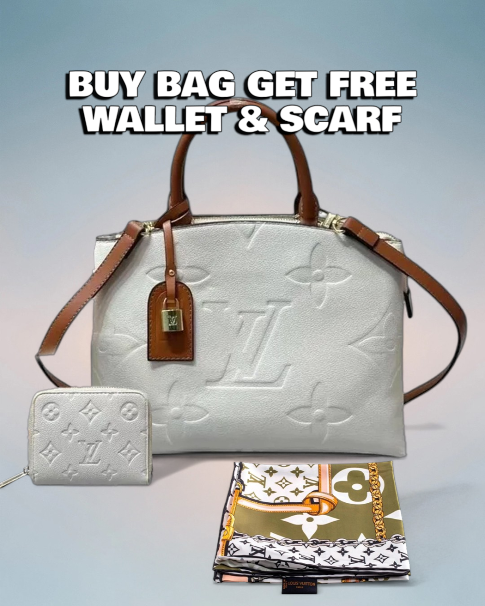 Louis Vuitton Cream Bicolor Empreinte Petit Palais