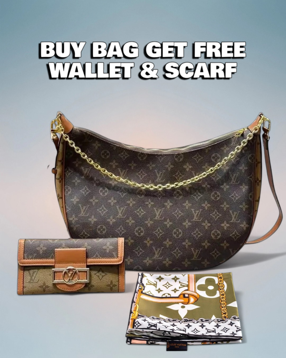 Louis Vuitton Brown Monogram Canvas Loop Hobo