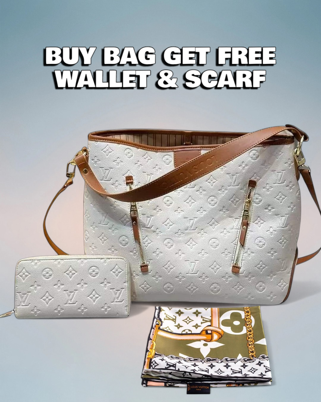 Louis Vuitton Cream Monogram Empreinte Delightful MM