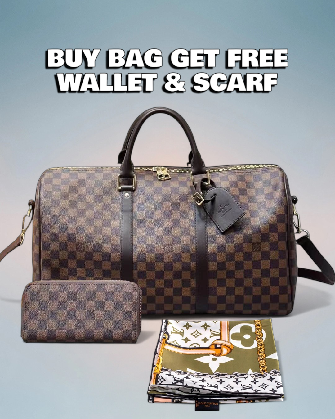 Louis Vuitton Brown Damier Ebene Keepall Bandoulière 45