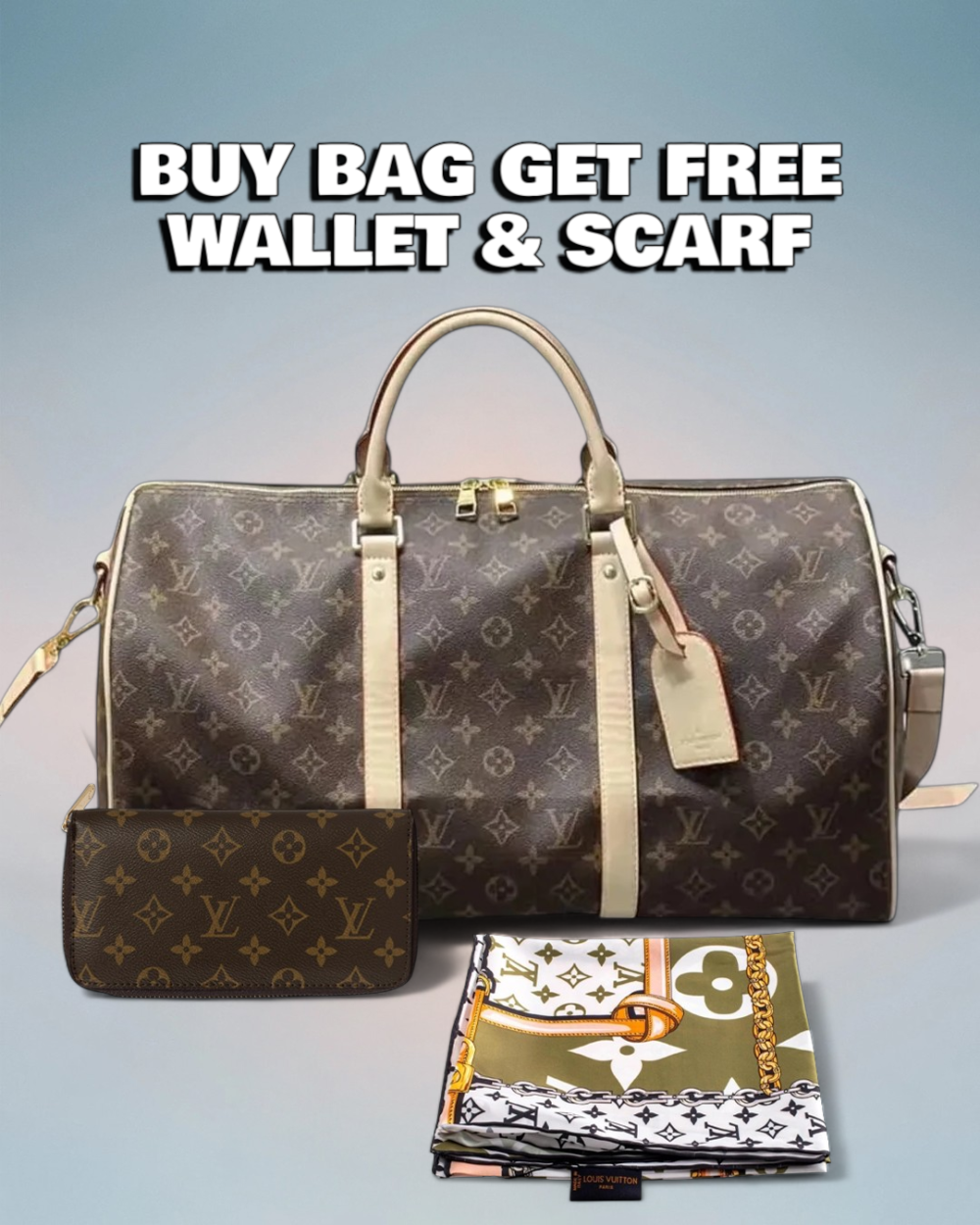 Louis Vuitton Brown Monogram Canvas keepall bandoulière 45