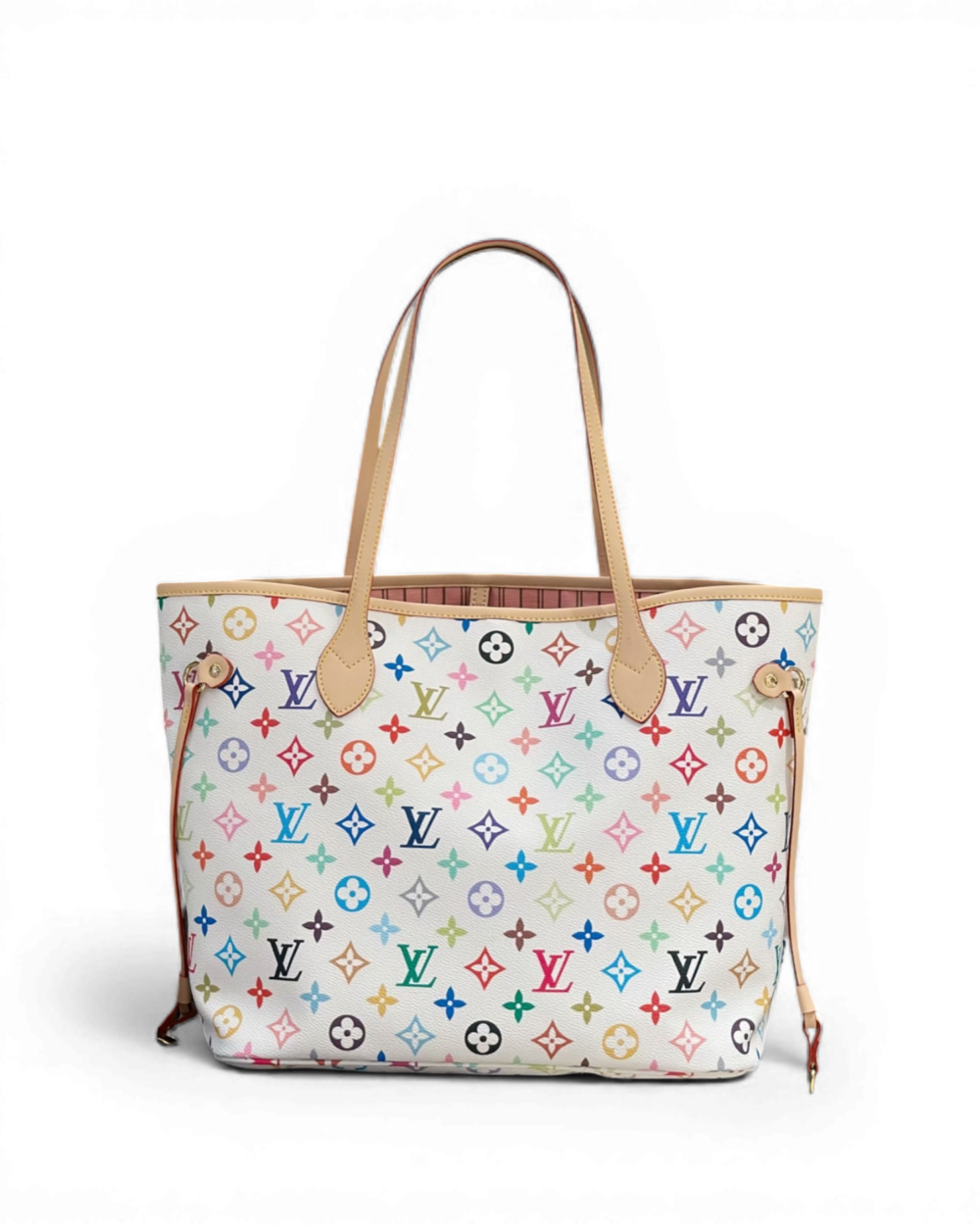 Louis Vuitton Cream Multicolor Monogram Canvas Neverfull MM