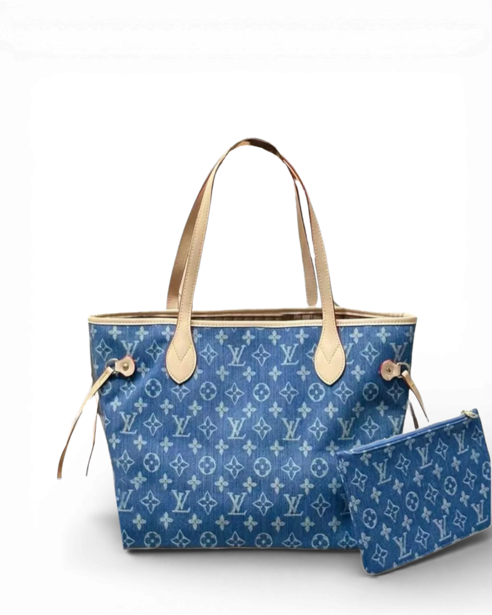 Louis Vuitton Blue Denim Monogram Neverfull MM