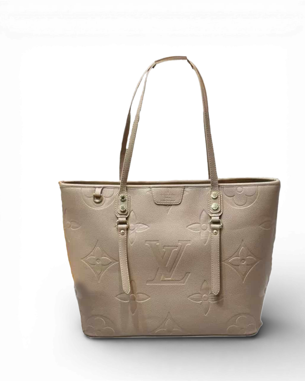 Louis Vuitton Tourterelle / Crème Giant Monogram Empreinte Neverfull MM