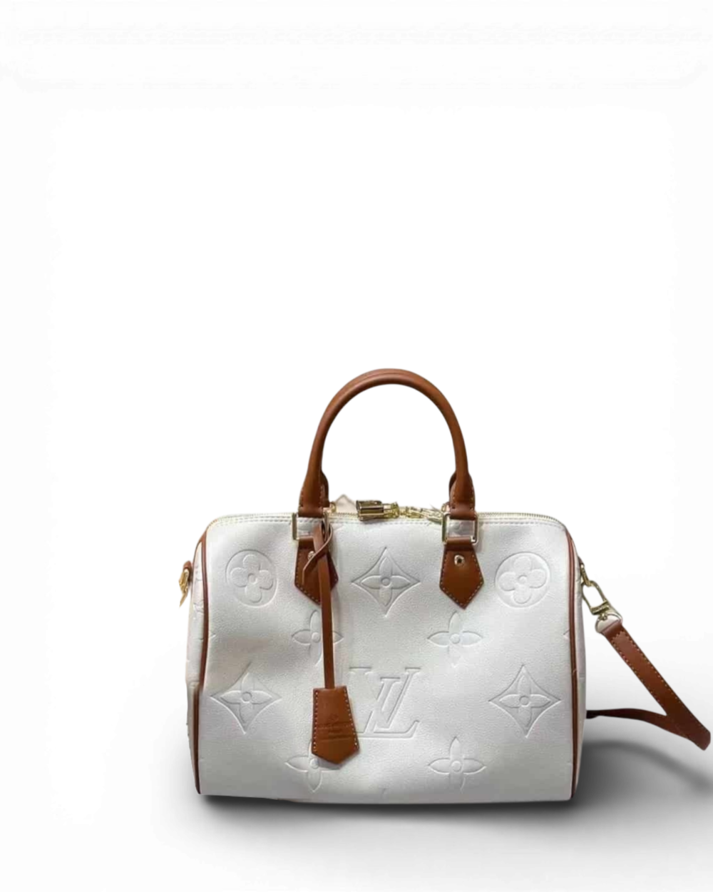 Louis Vuitton Cream Bicolor Empreinte Speedy Bandoulière 30