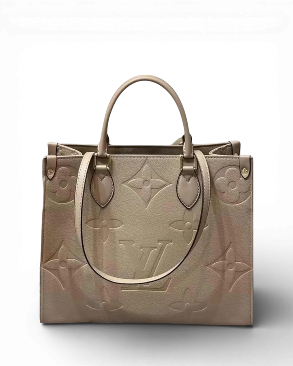 Louis Vuitton Tourterelle / Crème Giant Monogram Empreinte Onthego MM