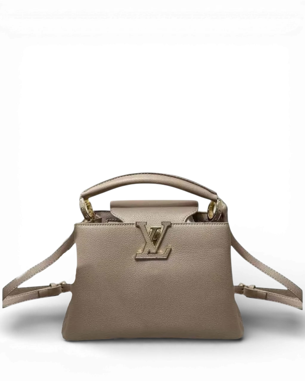Louis Vuitton Tourterelle / Crème Monogram Empreinte Capucines BB