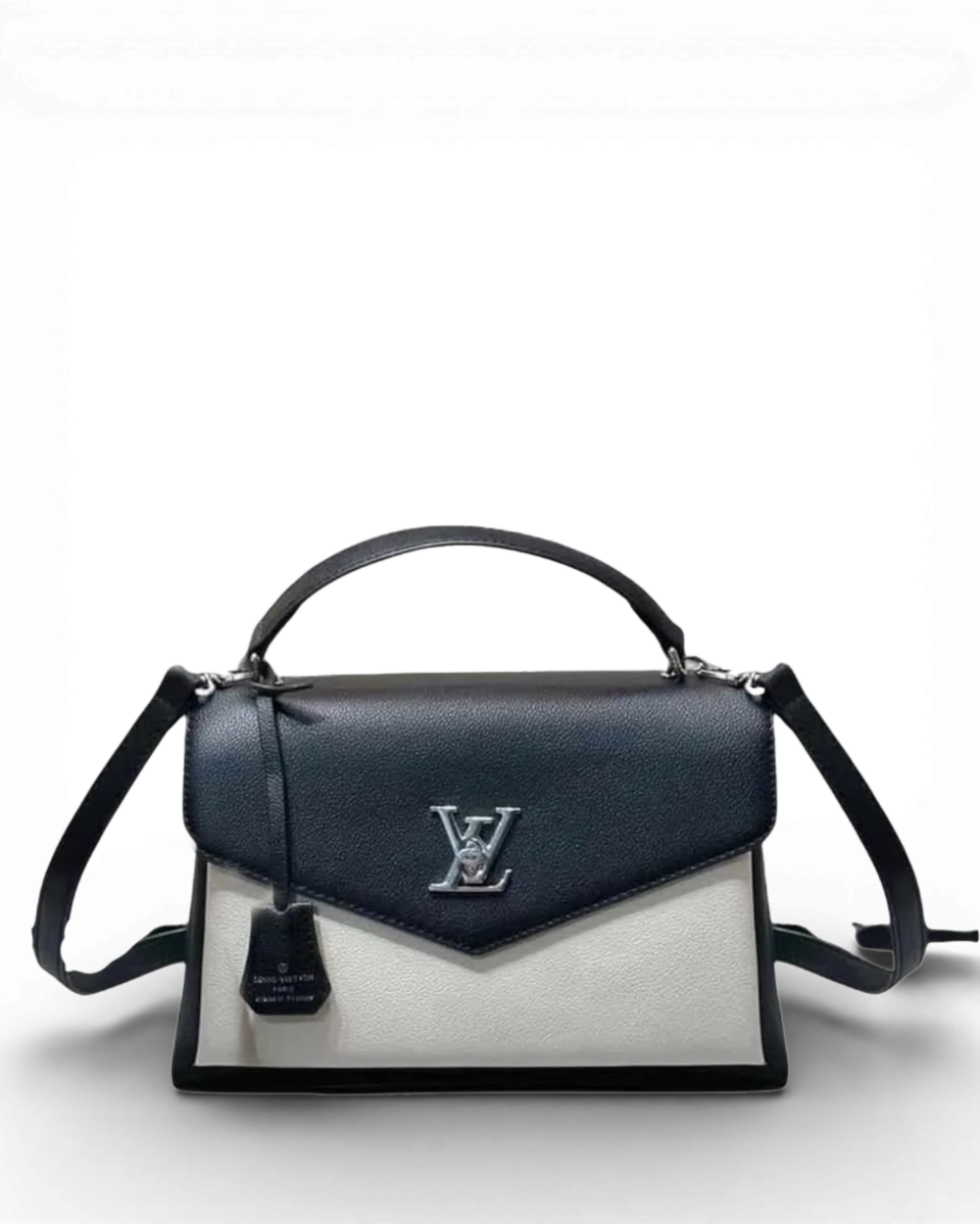 Louis Vuitton Black/Cream Bicolor Leather Mylockme Satchel
