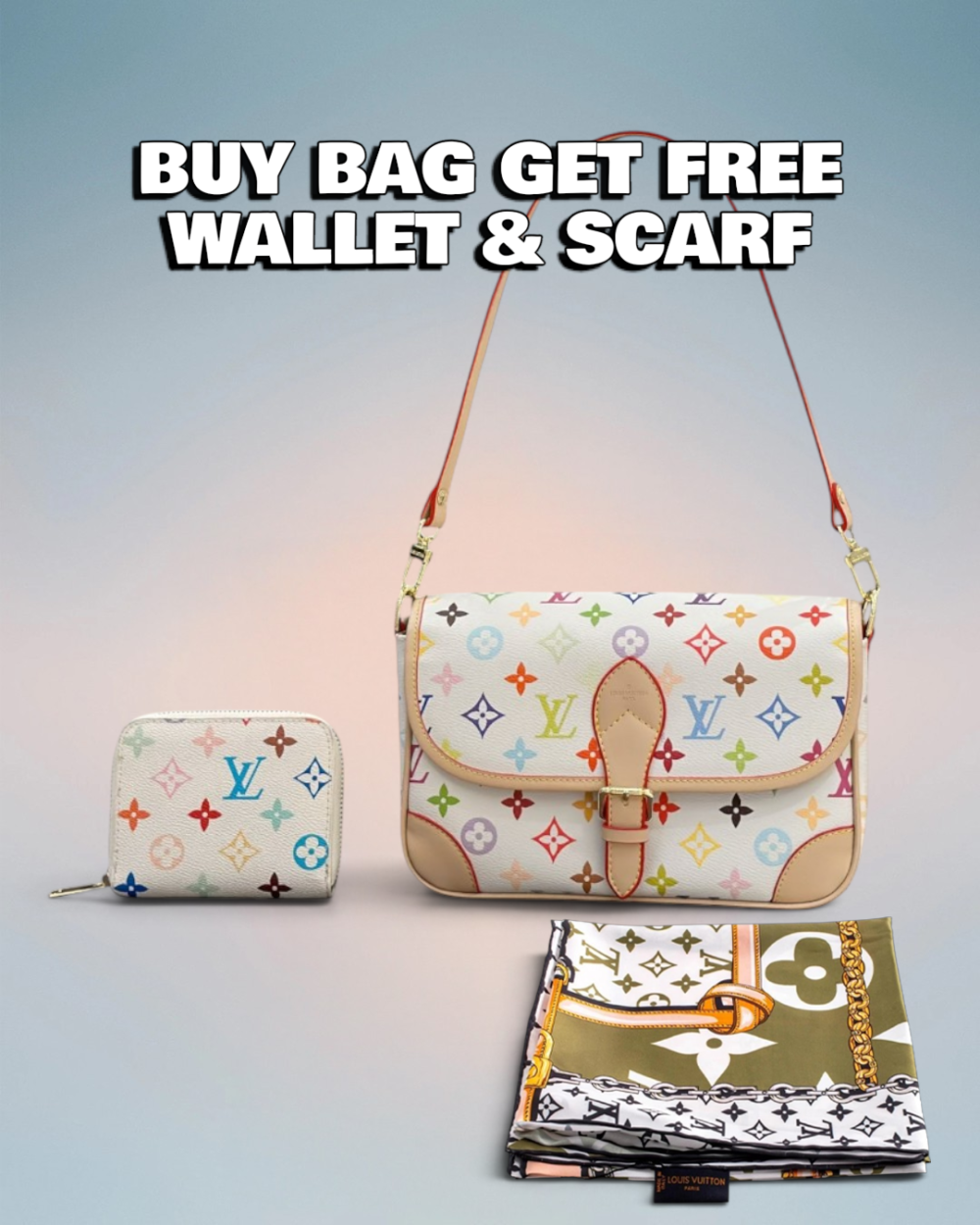 Louis Vuitton Cream Multicolor Diane