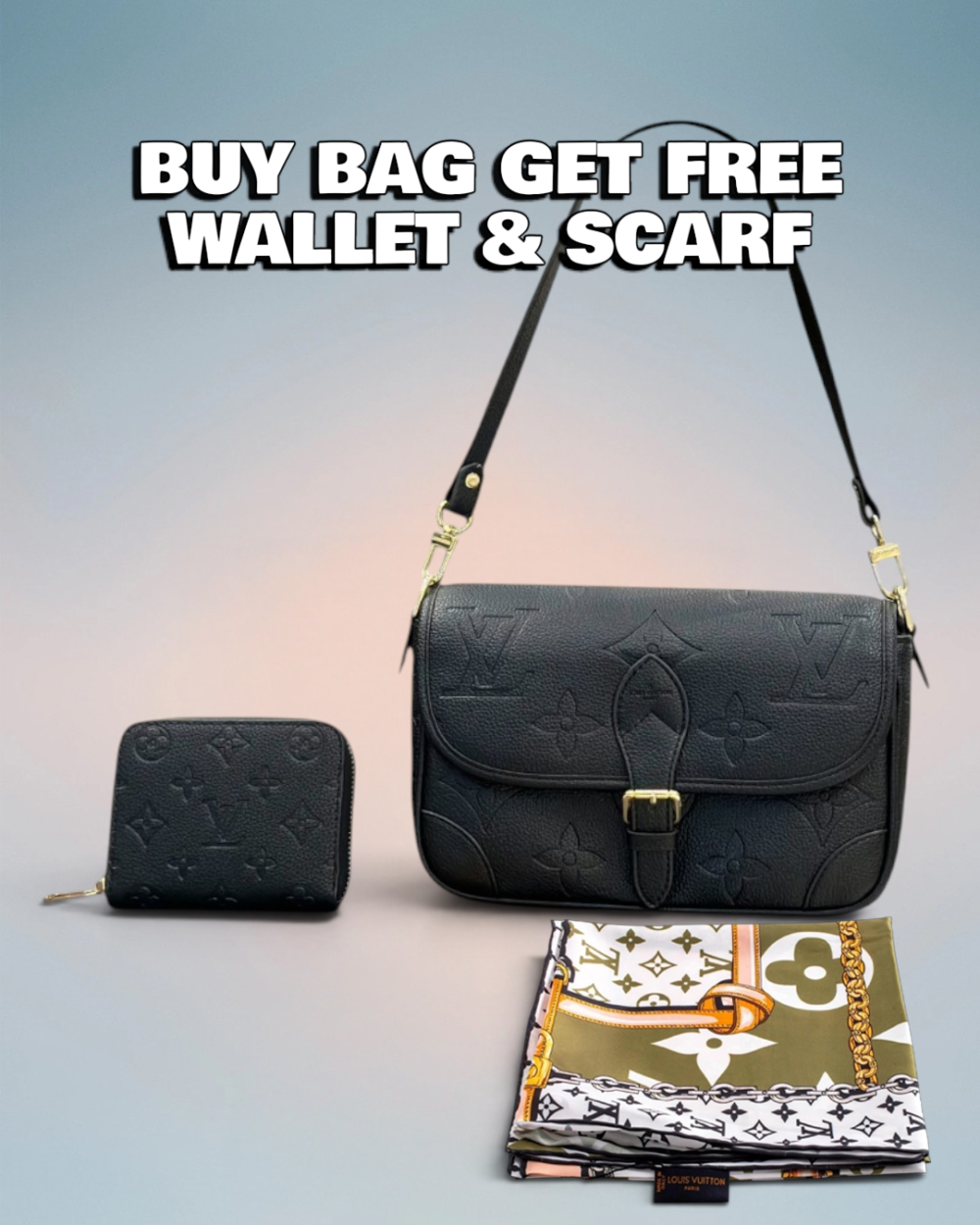 Louis Vuitton Black Monogram Empreinte Diane