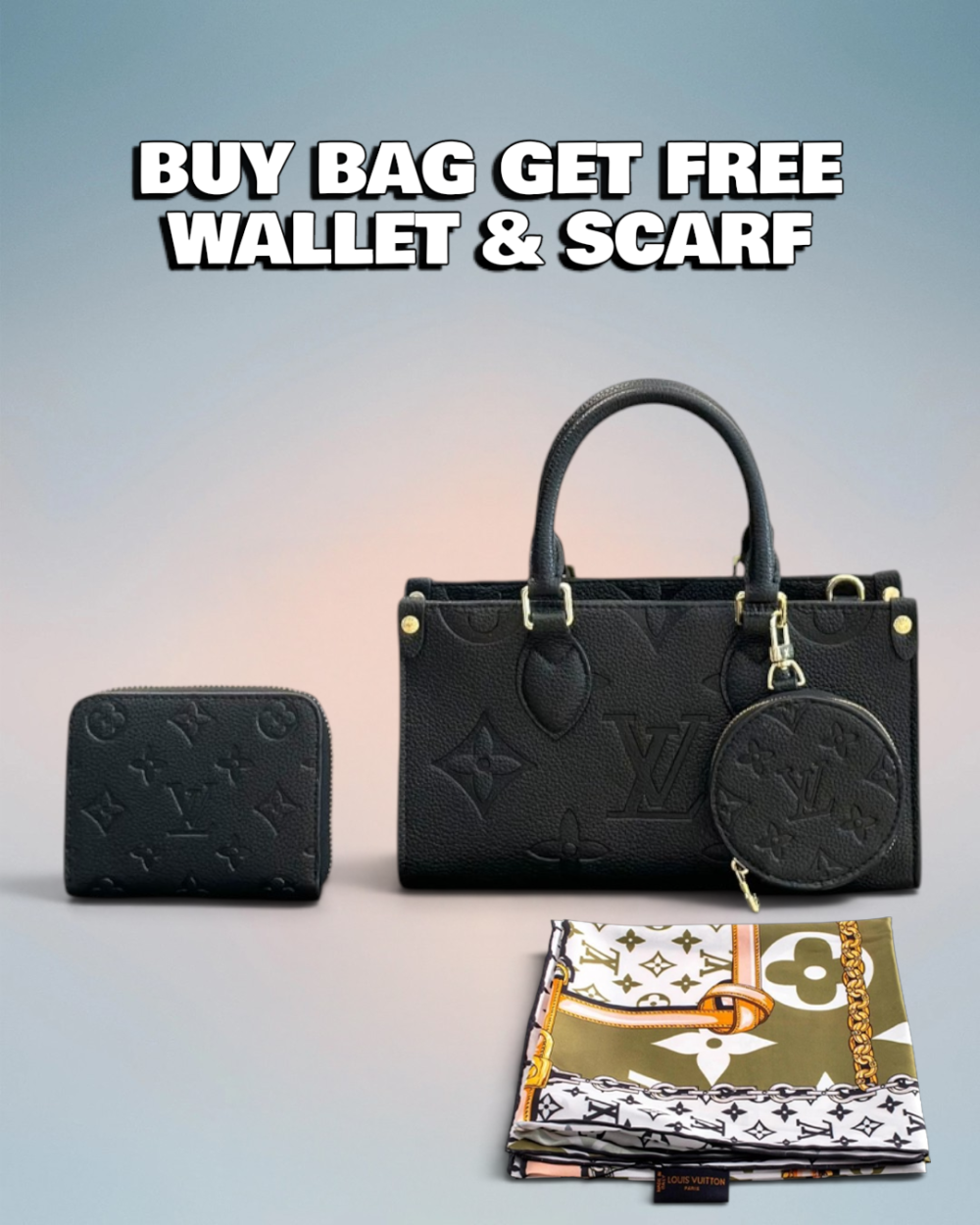 Louis Vuitton Black Monogram Empreinte Onthego E/W