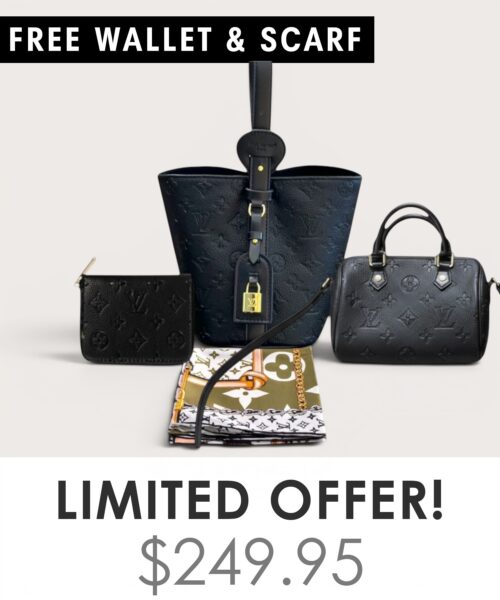Bag + Nano speedy + Gifts (Free LV Wallet + Free LV Silk Scarf)
