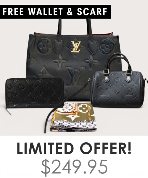 Bag + Nano speedy + Gifts (Free LV Wallet + Free LV Silk Scarf)
