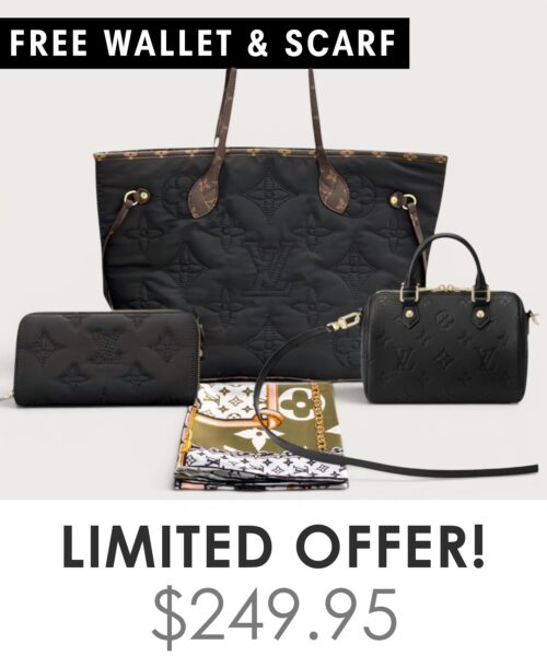 Bag + Nano speedy + Gifts (Free LV Wallet + Free LV Silk Scarf)