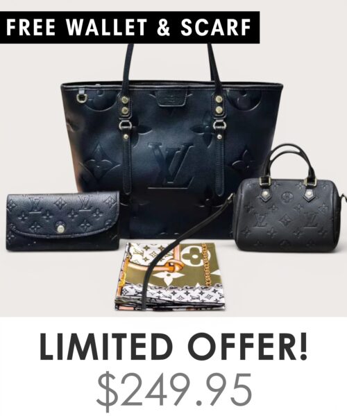 Bag + Nano speedy + Gifts (Free LV Wallet + Free LV Silk Scarf)
