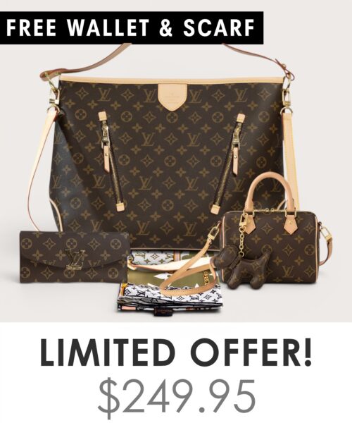 Bag + Nano speedy + Gifts (Free LV Wallet + Free LV Silk Scarf)