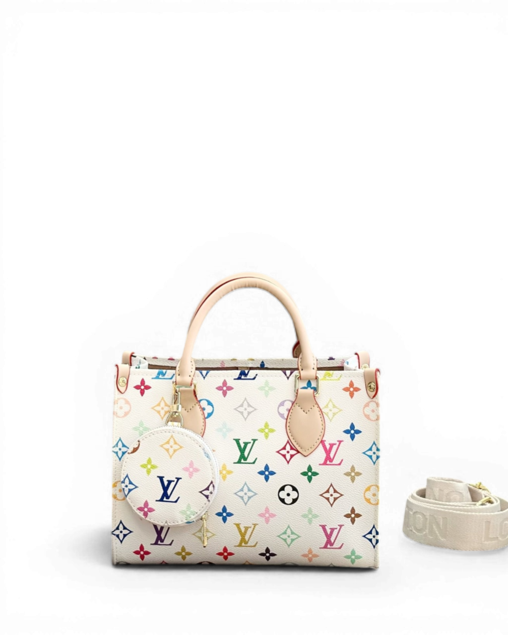 Louis Vuitton Cream Multicolor Monogram Canvas Onthego PM