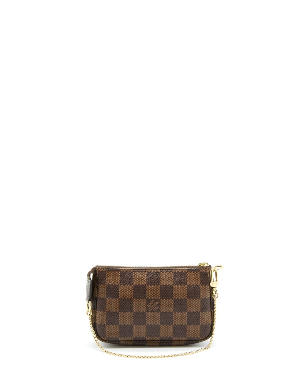 AAA Replica Louis Vuitton LV MINI POCHETTE ACCESSORIES DAMIER EBENE CANVAS GHW