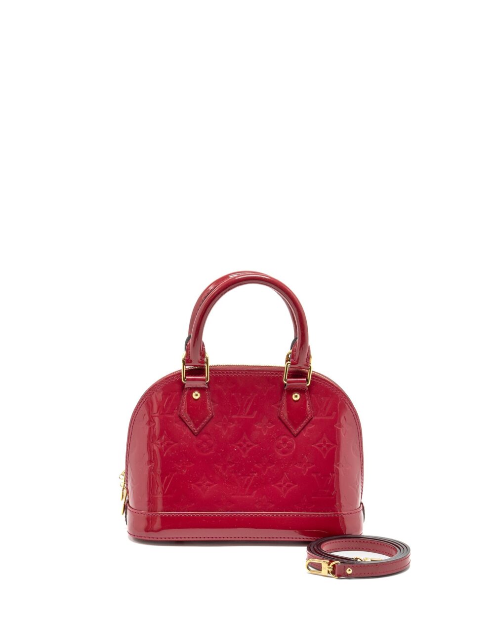 AAA Replica Louis Vuitton LV ALMA BB PATENT INDIAN ROSE GHW