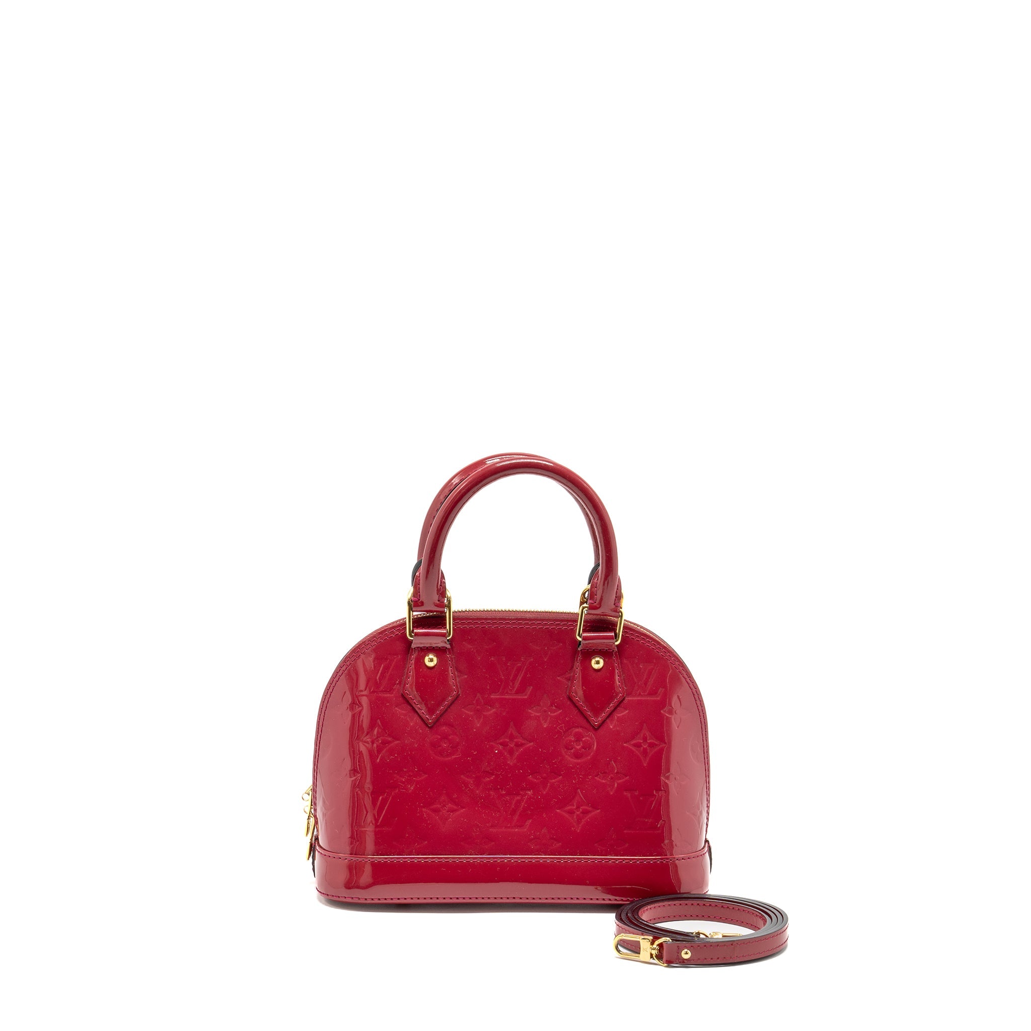 AAA Replica Louis Vuitton LV ALMA BB PATENT INDIAN ROSE GHW