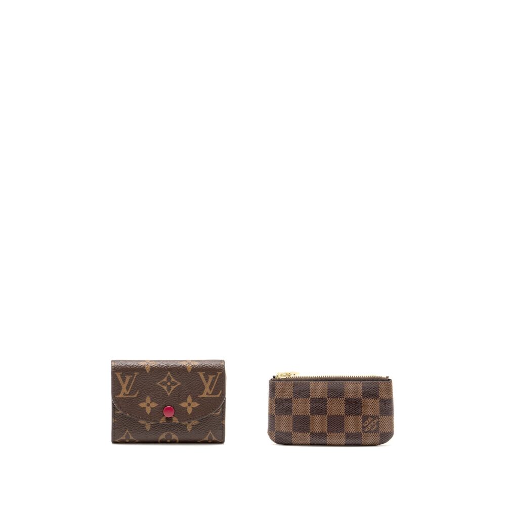 AAA Replica Louis Vuitton LV ROSALIE COIN PURSE MONOGRAM CANVAS FUCHSIA, KEY POUCH DAMIER EBENE GHW(SELL IN A SET)