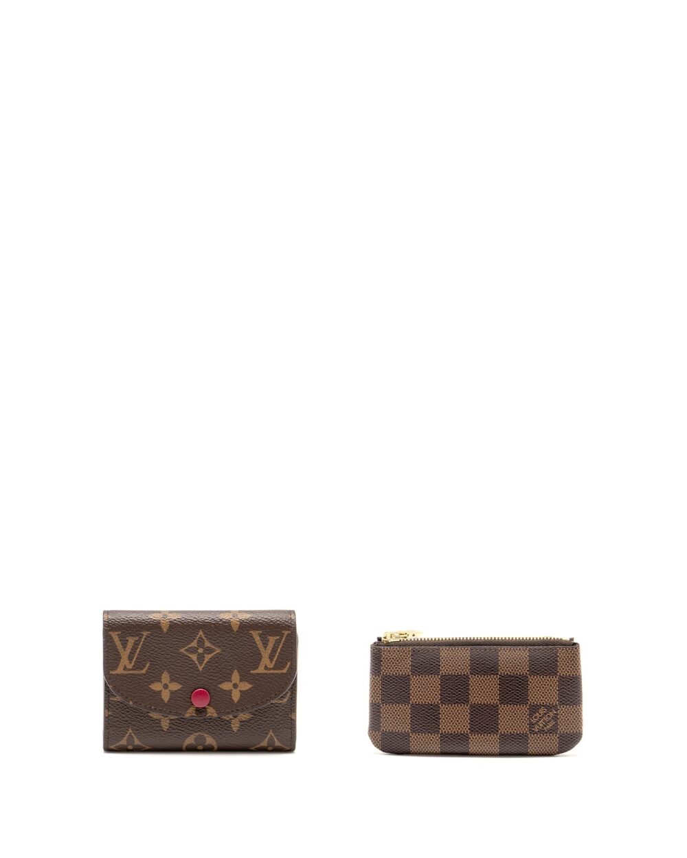 AAA Replica Louis Vuitton LV ROSALIE COIN PURSE MONOGRAM CANVAS FUCHSIA, KEY POUCH DAMIER EBENE GHW(SELL IN A SET)