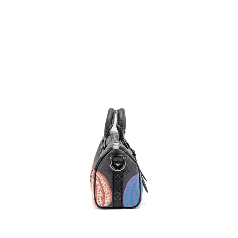 AAA Replica Louis Vuitton LV X YAYOI KUSAMA KEEPALL BANDOULIERE 25 PUMPKIN MULTICOLOURED MONOGRAM CANVAS SHW