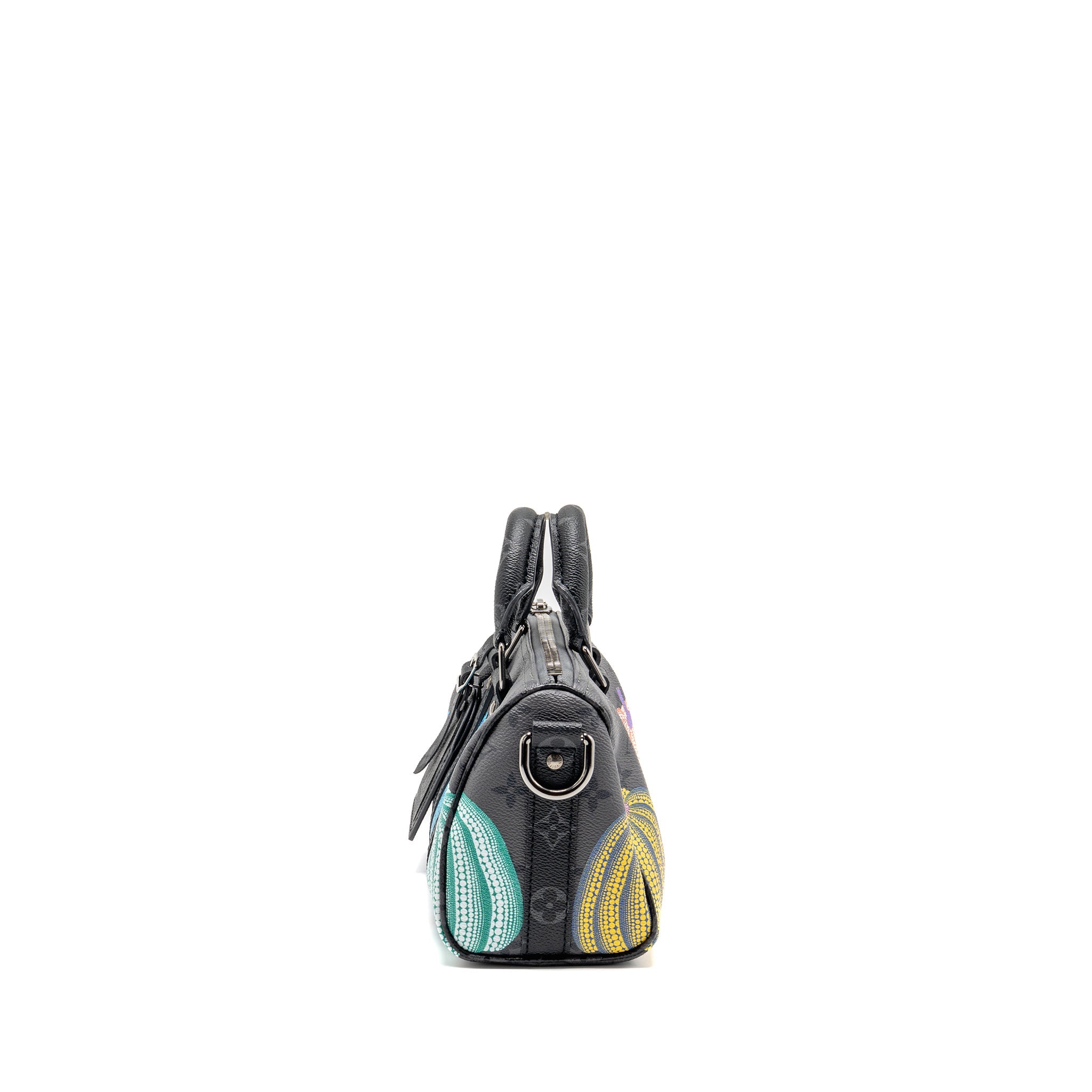 AAA Replica Louis Vuitton LV X YAYOI KUSAMA KEEPALL BANDOULIERE 25 PUMPKIN MULTICOLOURED MONOGRAM CANVAS SHW