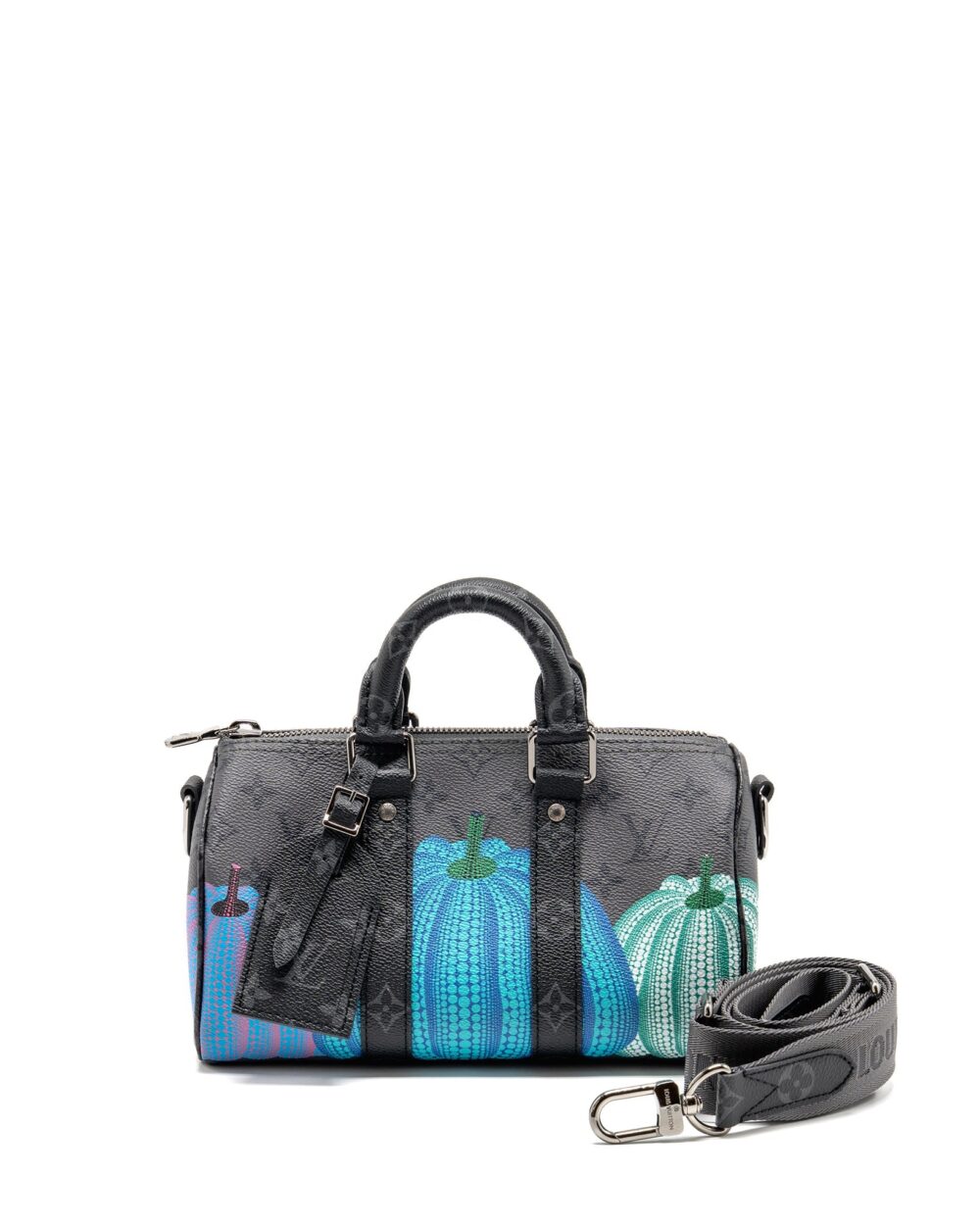 AAA Replica Louis Vuitton LV X YAYOI KUSAMA KEEPALL BANDOULIERE 25 PUMPKIN MULTICOLOURED MONOGRAM CANVAS SHW
