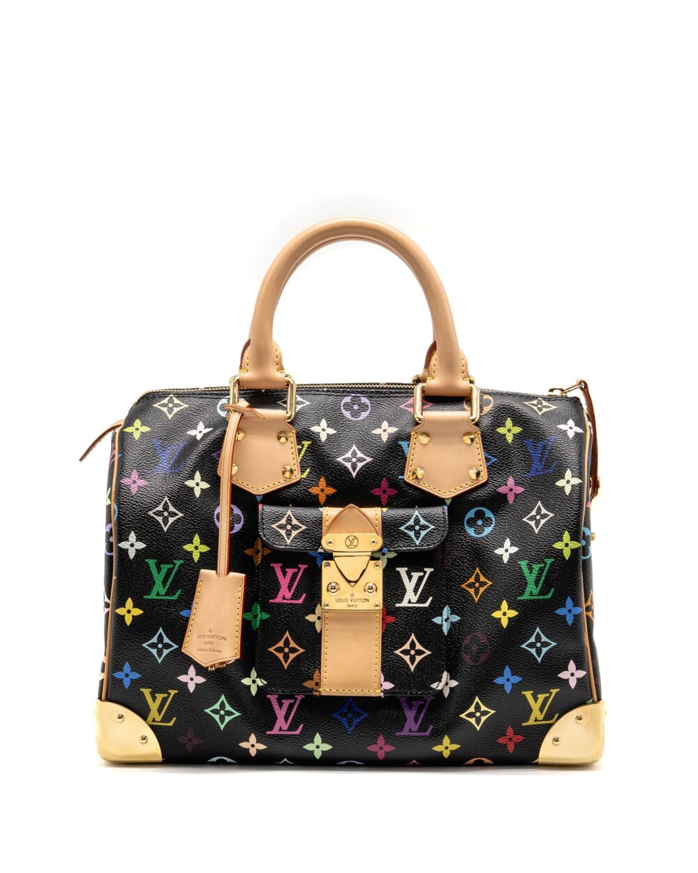 AAA Replica Louis Vuitton LV X TAKASHI MURAKAMI SPEEDY 30 LIMITED EDITION MULTICOLOURED MONOGRAM CANVAS BLACK GHW