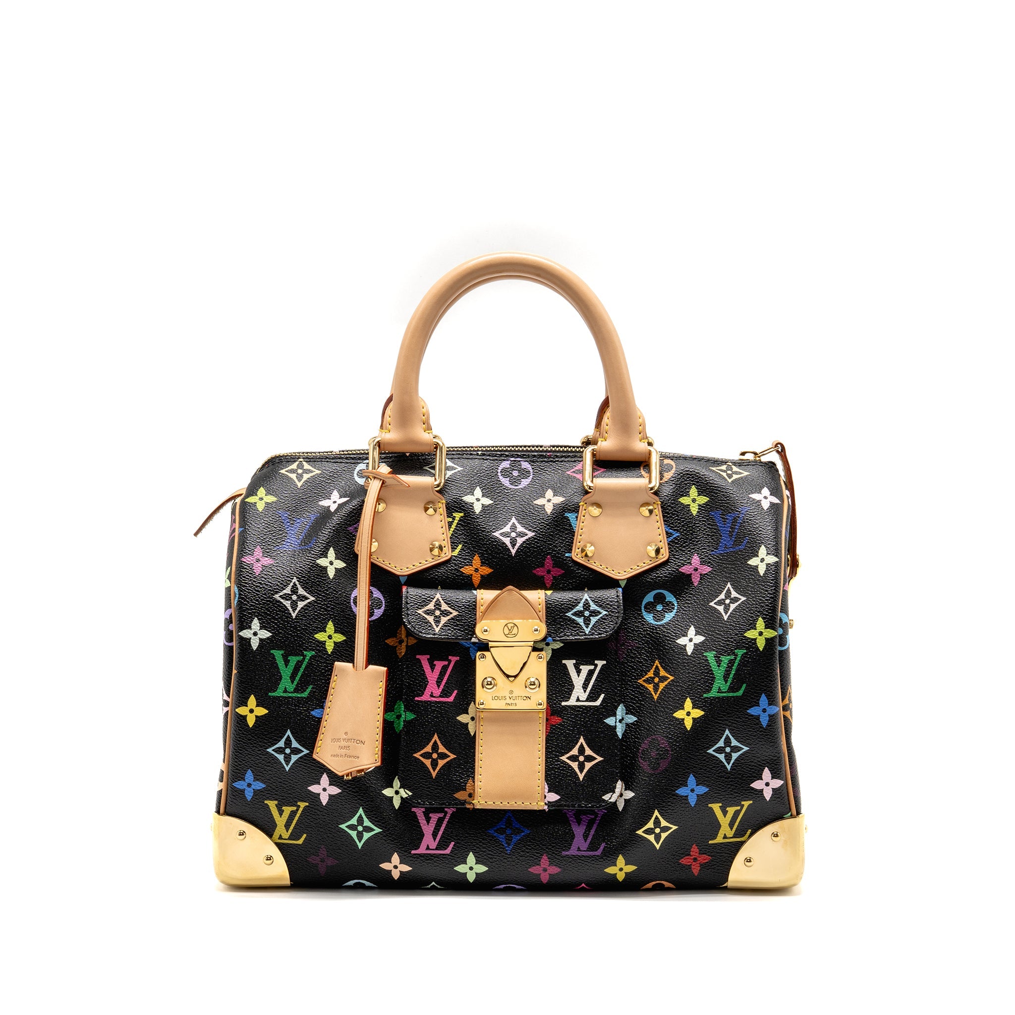 AAA Replica Louis Vuitton LV X TAKASHI MURAKAMI SPEEDY 30 LIMITED EDITION MULTICOLOURED MONOGRAM CANVAS BLACK GHW