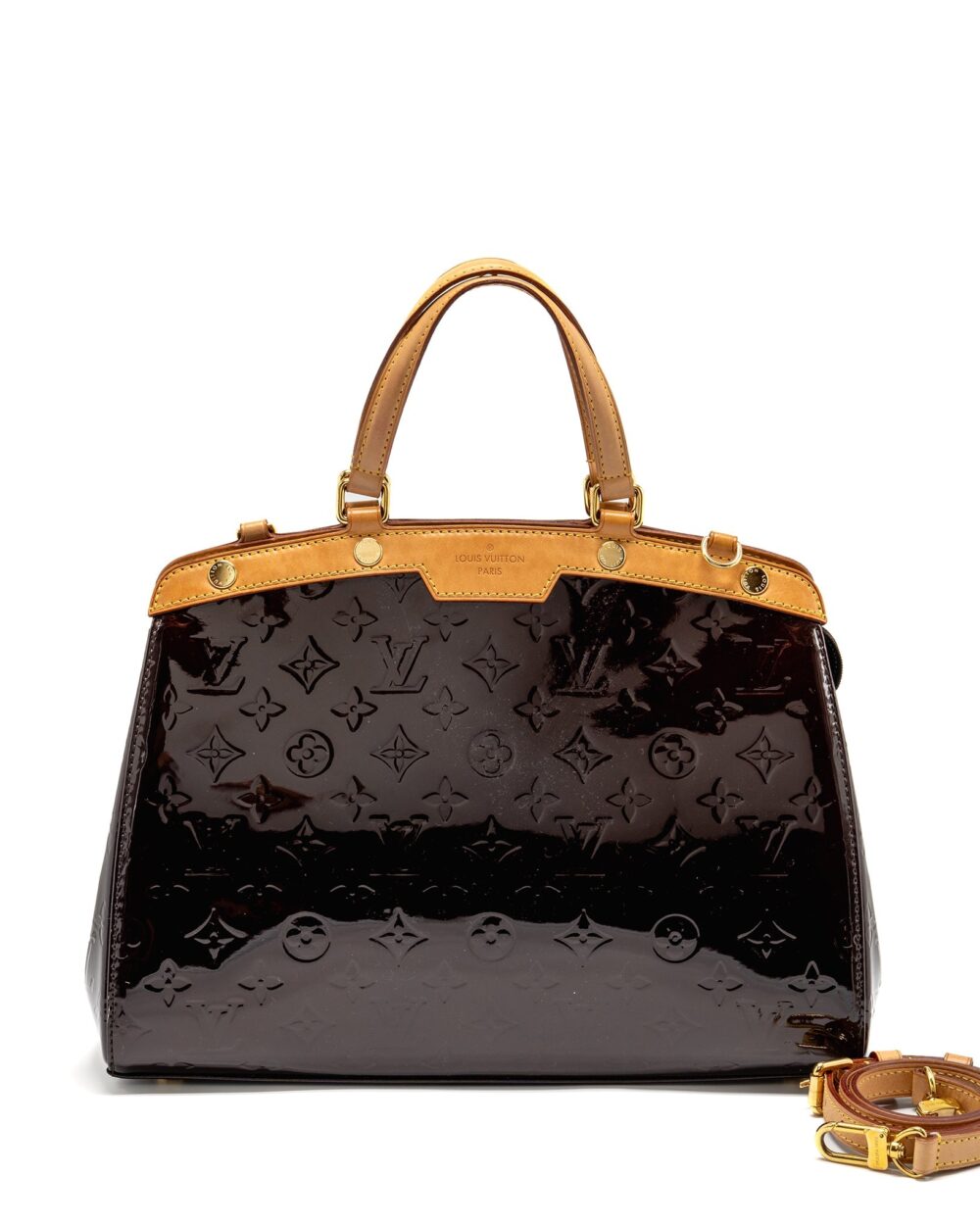 AAA Replica Louis Vuitton LV VERNIS BREA MM BAG MONOGRAM PATENT AMARANTE GHW