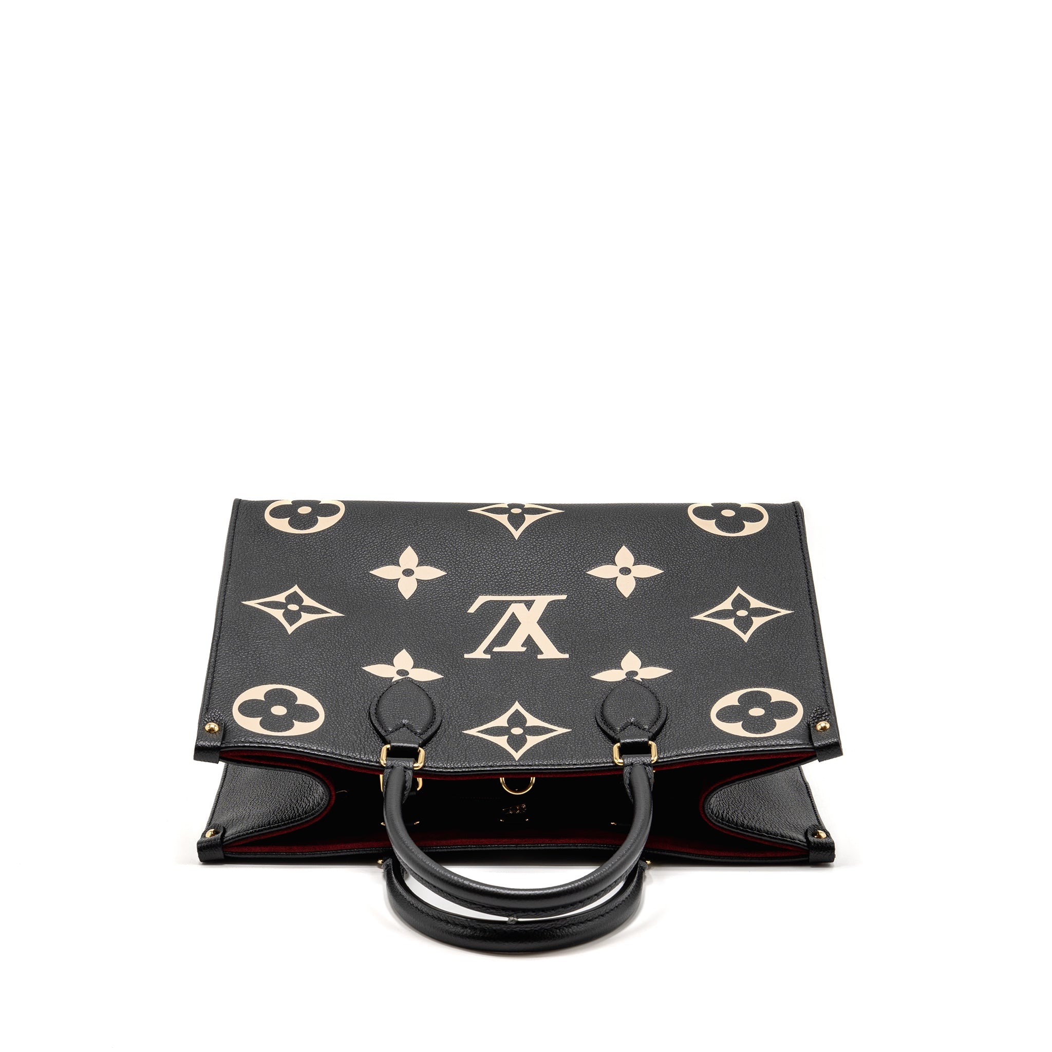 AAA Replica Louis Vuitton LV ONTHEGO MM MONOGRAM EMPREINTE LEATHER BLACK/BEIGE GHW
