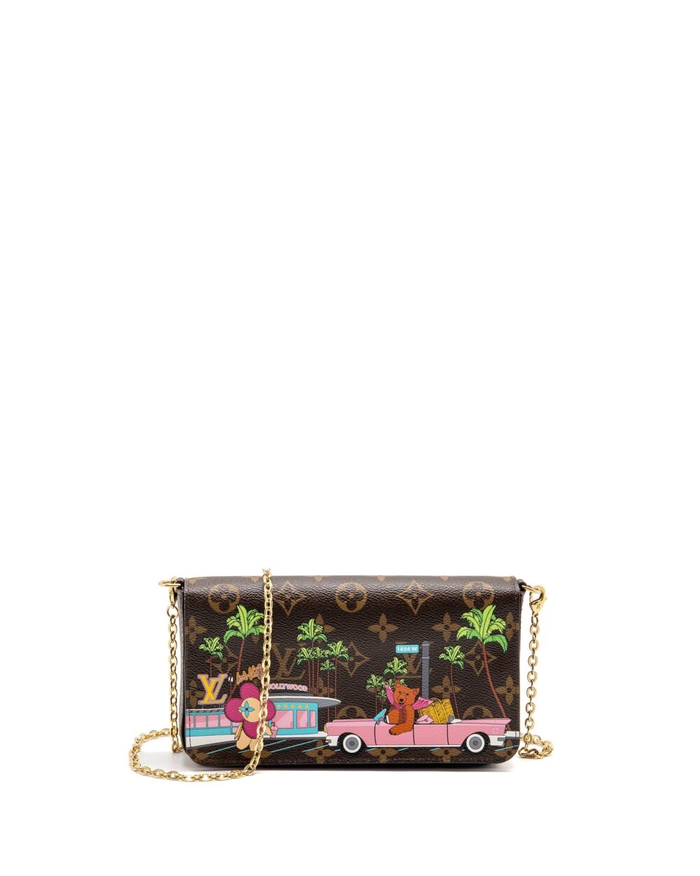 AAA Replica Louis Vuitton LV POCHETTE FELICIE LIMITED EDITION VIVIENNE MASCOT ON HOLLYWOOD DRIVE MONOGRAM CANVAS GHW