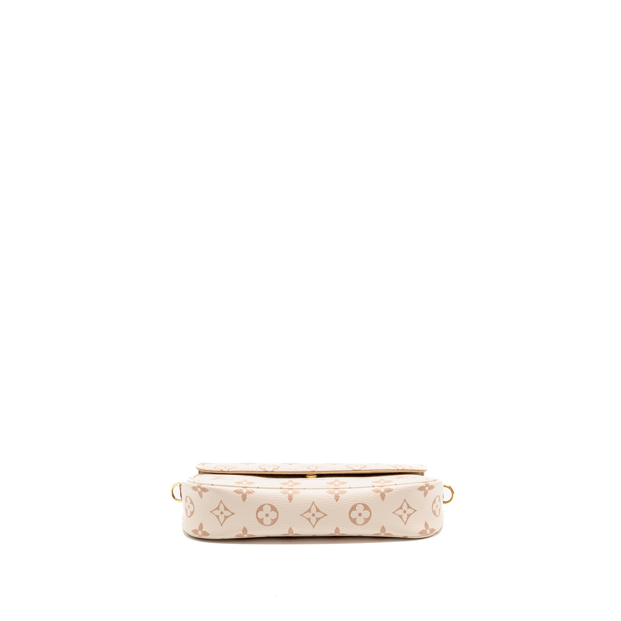 AAA Replica Louis Vuitton LV IVY WALLET ON CHAIN MONOGRAM DUNE CANVAS BEIGE/CREAM GHW