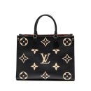 AAA Replica Louis Vuitton LV ONTHEGO MM MONOGRAM EMPREINTE LEATHER BLACK/BEIGE GHW