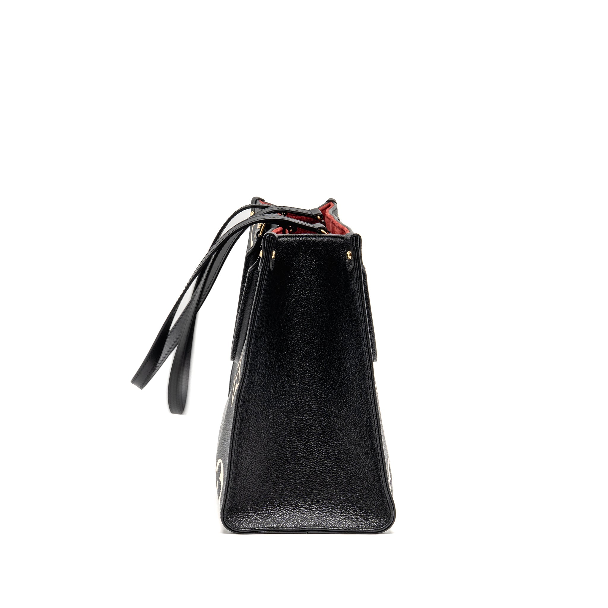AAA Replica Louis Vuitton LV ONTHEGO MM MONOGRAM EMPREINTE LEATHER BLACK/BEIGE GHW