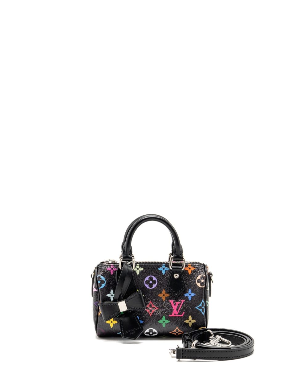 AAA Replica Louis Vuitton LV X TAKASHI MURAKAMI NANO SPEEDY MULTICOLOURED MONOGRAM CANVAS BLACK SHW