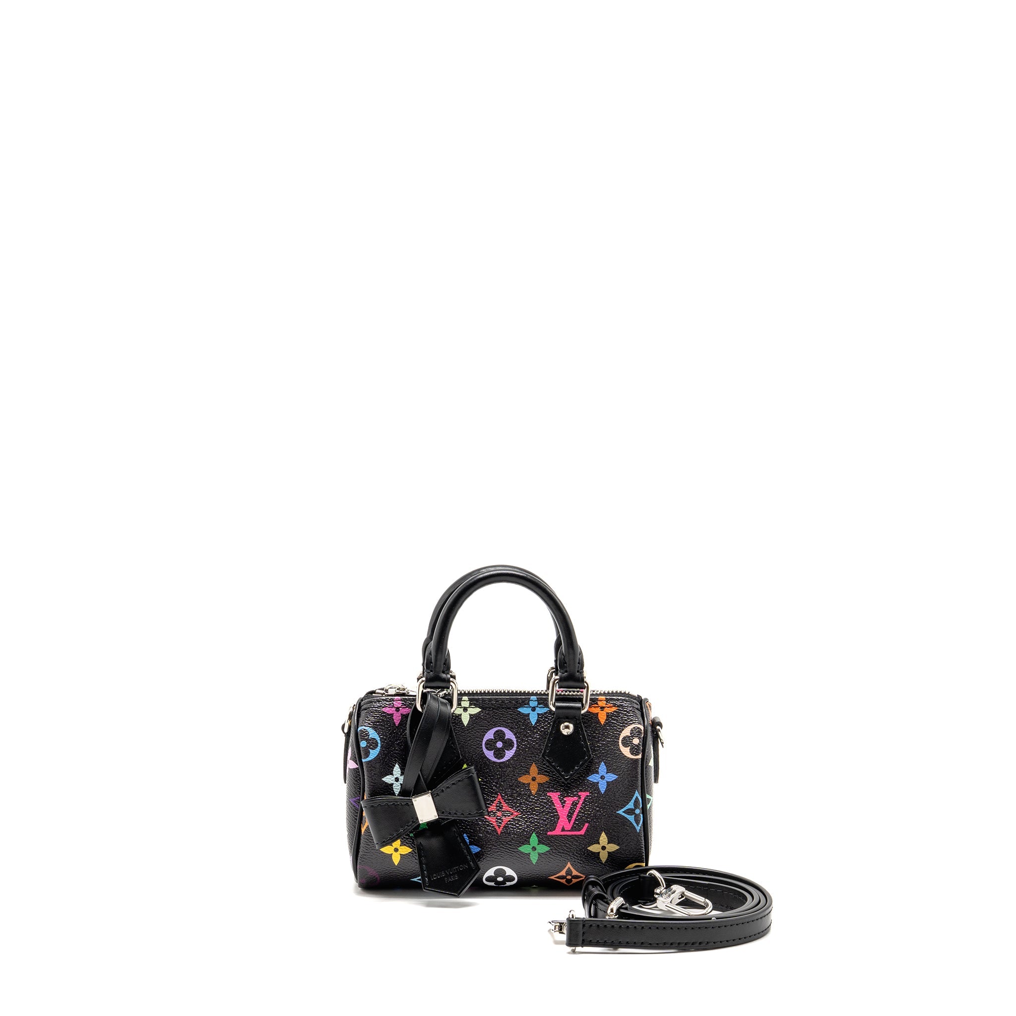 AAA Replica Louis Vuitton LV X TAKASHI MURAKAMI NANO SPEEDY MULTICOLOURED MONOGRAM CANVAS BLACK SHW