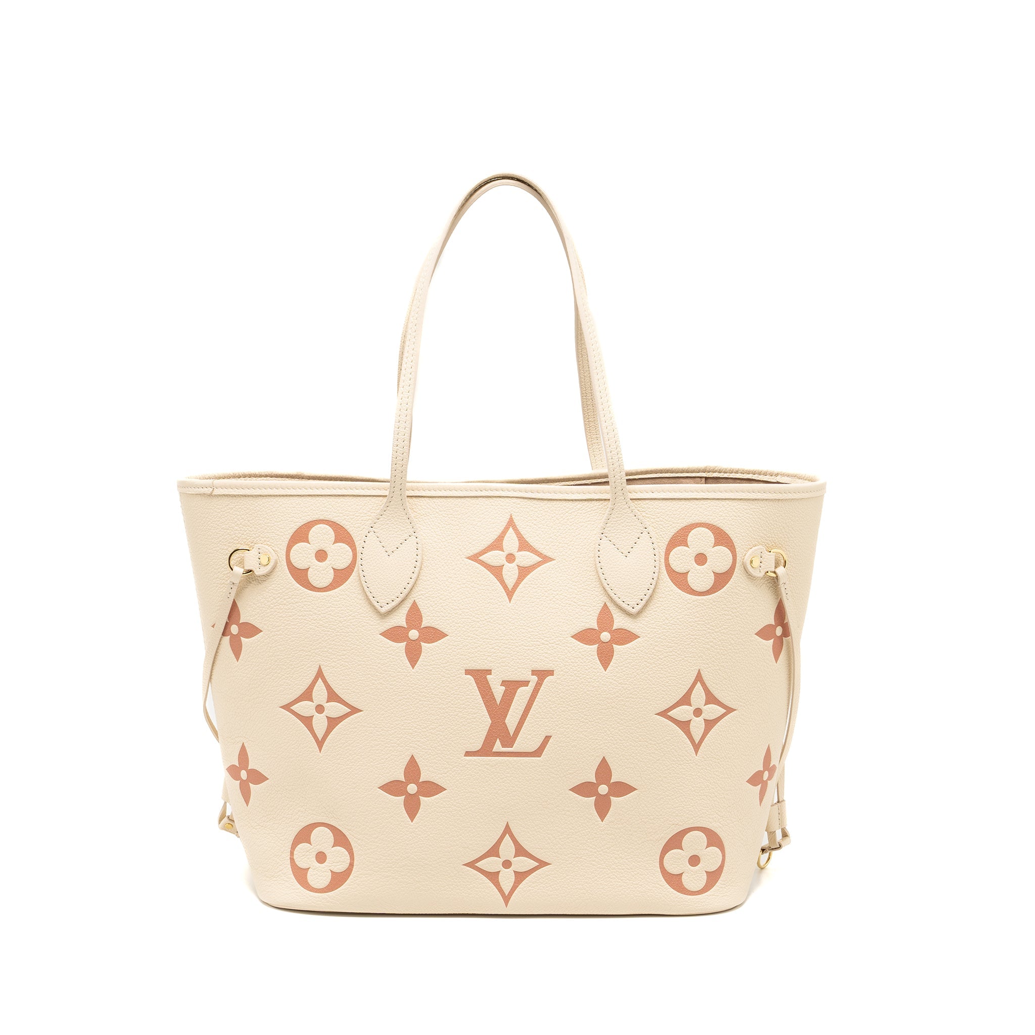 AAA Replica Louis Vuitton LV NEVERFULL MM MONOGRAM EMPREINTE CRÈME/ROSE TRIANON GHW