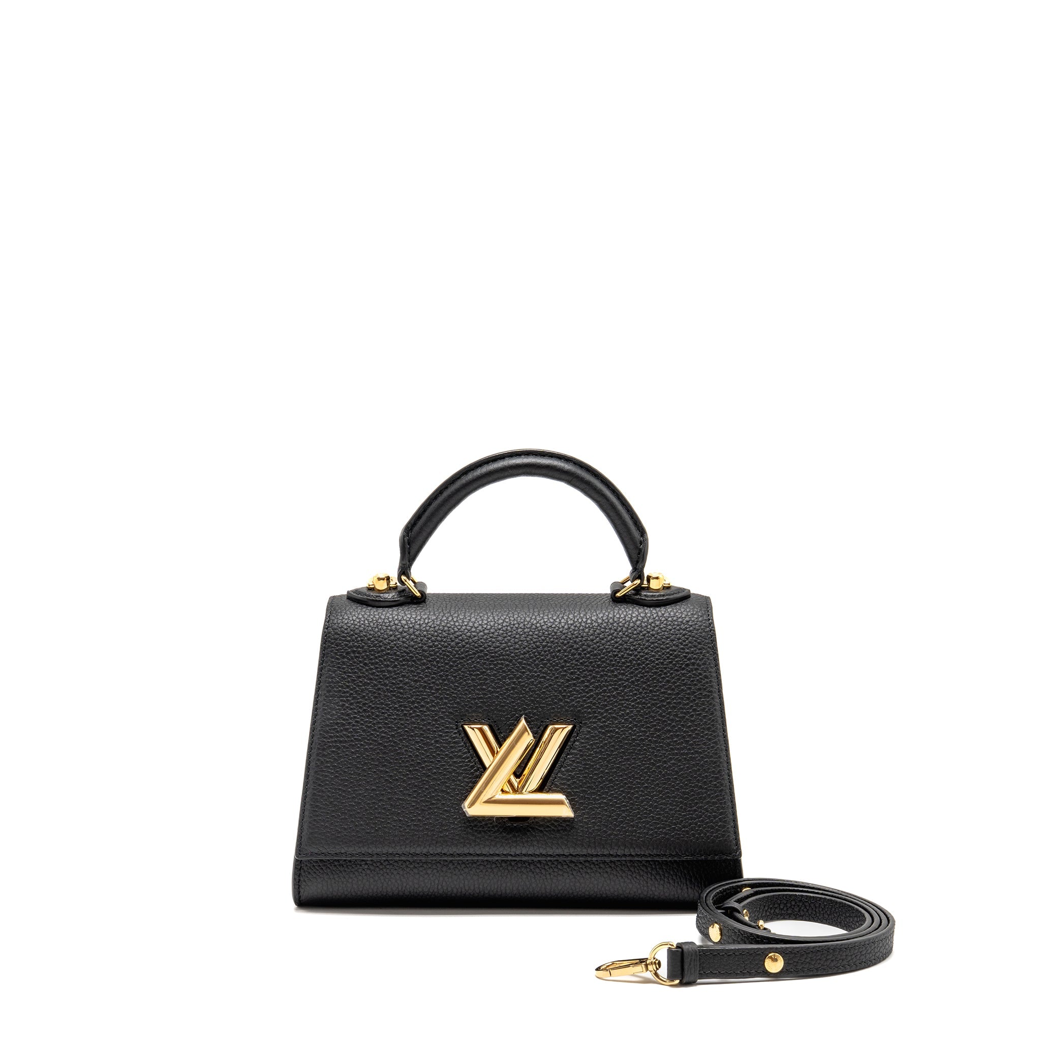 AAA Replica Louis Vuitton LV TWIST ONE HANDLE PM TAURILLON LEATHER BLACK/PINK GHW